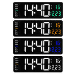 6626 Orologio digitale a LED con display a grande schermo da parete per soggiorno, 16 Inch Orange Temperature, 16 Inch Green Temperature, 16 Inch Blue Temperature, 16 Inch White Temperature