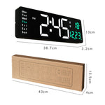 6626 Orologio digitale a LED con display a grande schermo da parete per soggiorno, 16 Inch Orange Temperature, 16 Inch Green Temperature, 16 Inch Blue Temperature, 16 Inch White Temperature