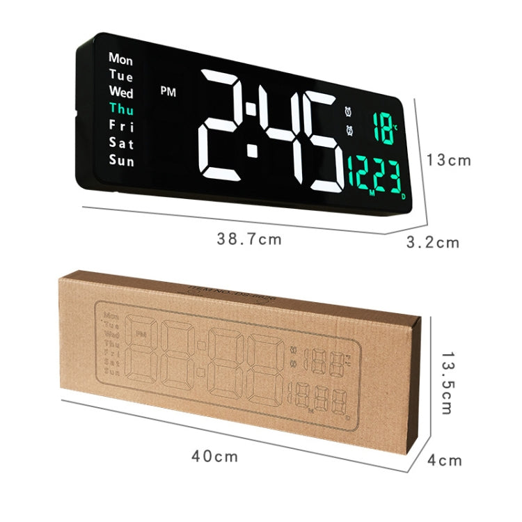 6626 Orologio digitale a LED con display a grande schermo da parete per soggiorno, 16 Inch Orange Temperature, 16 Inch Green Temperature, 16 Inch Blue Temperature, 16 Inch White Temperature