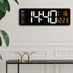 6626 Orologio digitale a LED con display a grande schermo da parete per soggiorno, 16 Inch Orange Temperature, 16 Inch Green Temperature, 16 Inch Blue Temperature, 16 Inch White Temperature