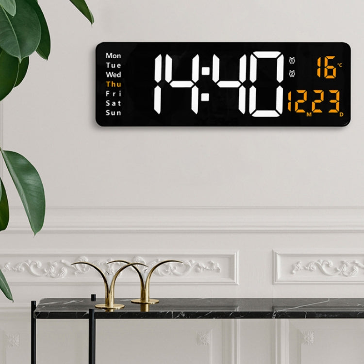 6626 Orologio digitale a LED con display a grande schermo da parete per soggiorno, 16 Inch Orange Temperature, 16 Inch Green Temperature, 16 Inch Blue Temperature, 16 Inch White Temperature