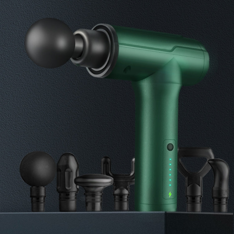 BG-128 Mini comoda pistola per massaggio a 6 velocità con 6 teste di massaggio, spina CN, Red, Green, Gray, Back