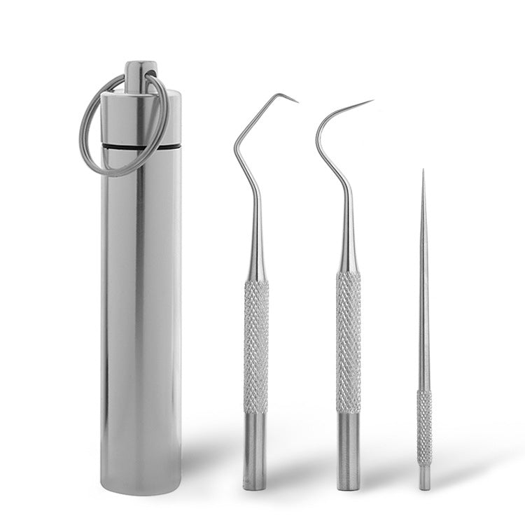 Set di 3 set di linguette firmate con gancio per ago piegato in metallo portatile