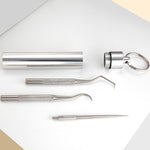 Set di 3 set di linguette firmate con gancio per ago piegato in metallo portatile
