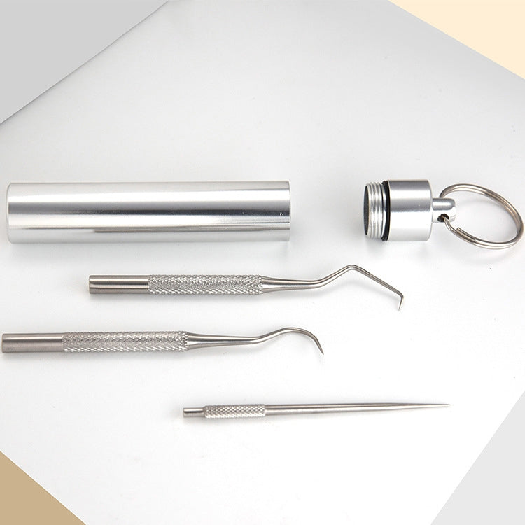 Set di 3 set di linguette firmate con gancio per ago piegato in metallo portatile