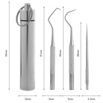 Set di 3 set di linguette firmate con gancio per ago piegato in metallo portatile