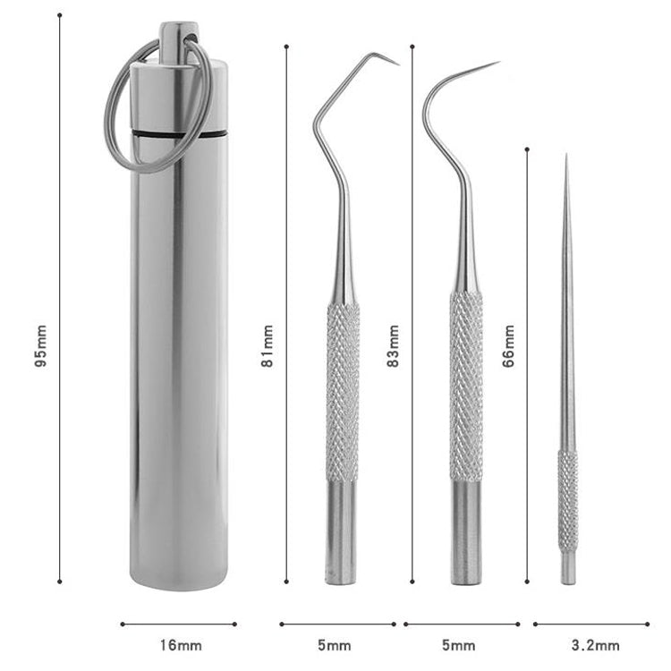 Set di 3 set di linguette firmate con gancio per ago piegato in metallo portatile