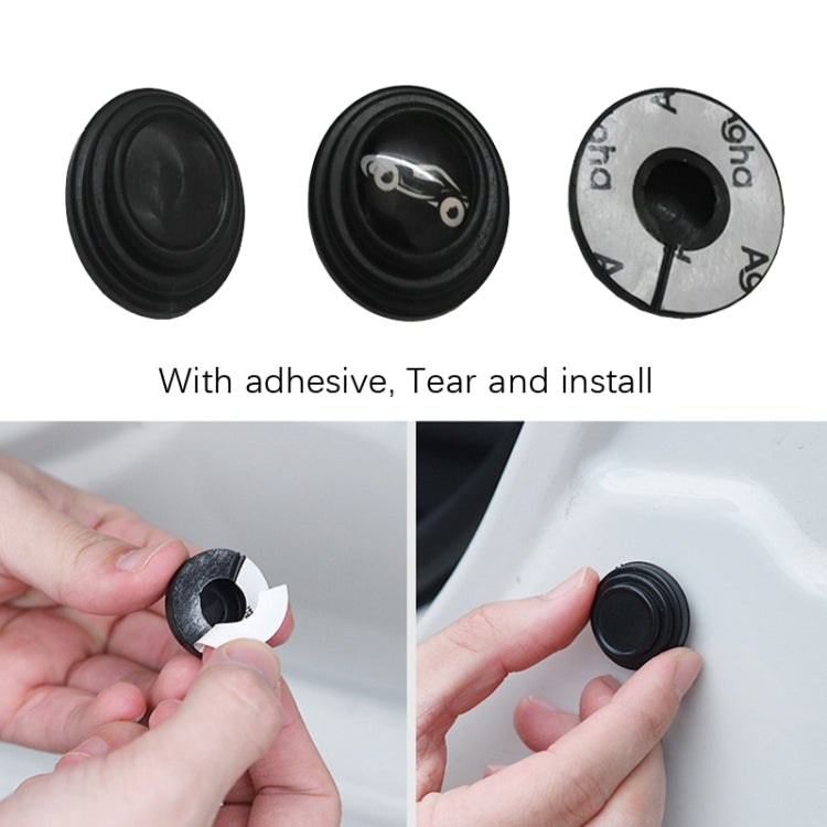 100 pezzi di ammortizzatore anticollisione per portiera dell'auto, Black Unmarked, Black With Sports Car Logo, Luminous Unmarked, Luminous With Sports Car Logo