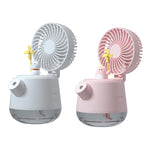 Ventilatore da tavolo USB con spray e luce notturna