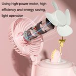 Ventilatore da tavolo USB con spray e luce notturna