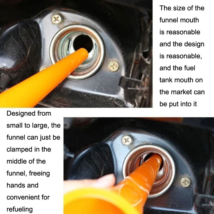 Imbuto di rifornimento in plastica a mani libere per auto da 10 pezzi, Plastic Refueling Funnel