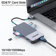 Adattatore HUB di estensione multifunzionale di tipo C QGeeM 11 in 1, 11 In 1