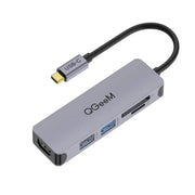 QGeeM QG-UH05-4 Adattatore HUB di estensione 5 in 1 TYPE-C compatibile con lettore SD/TF, 5 In 1