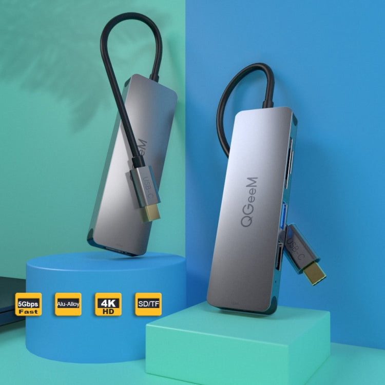 Adattatore HUB 5 in 1 USB Type-C con lettore SD/TF