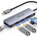 Adattatore HUB 5 in 1 USB Type-C con lettore SD/TF