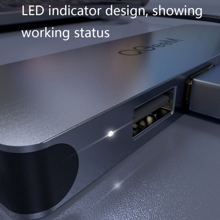 Adattatore HUB 5 in 1 USB Type-C con lettore SD/TF