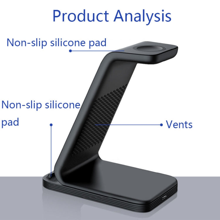 Caricatore wireless verticale 3 in 1 da 15W