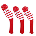 Copertura lavorata a maglia per mazze da golf in legno da 3 pezzi/set, 3PCS Red, 3PCS Black