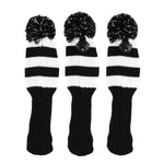 Copertura lavorata a maglia per mazze da golf in legno da 3 pezzi/set, 3PCS Red, 3PCS Black