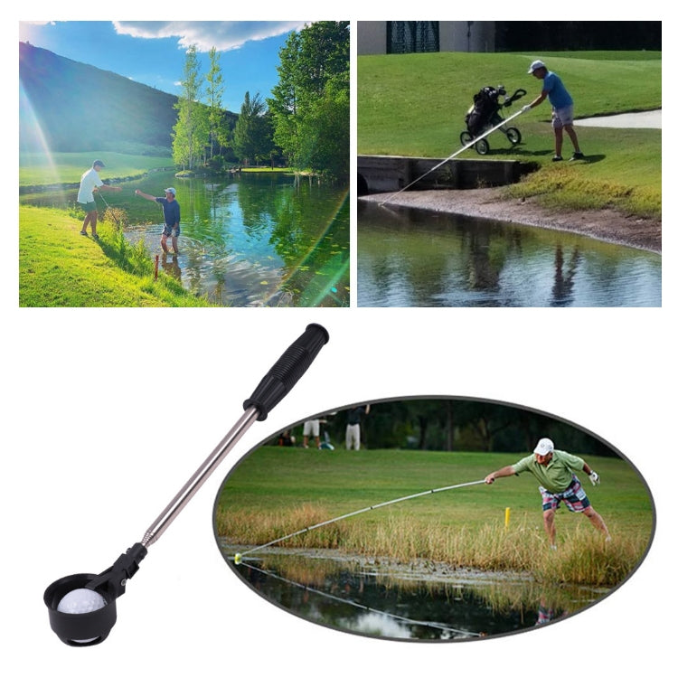 Raccoglitore di sfere in acciaio inossidabile con asta per antenna pieghevole da golf 8 sezioni, ZH-016 Orange, ZH-016 Black