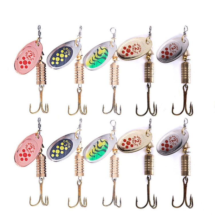 10 PZ HENGJIA SP054 6,7 cm / 7 g Esca da strada con paillettes d'acqua dolce, Silver, Gold, Gold+Silver, Green Stripes, Black Gold Point, Copper