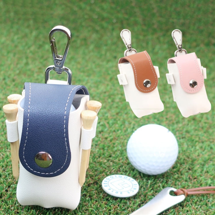 Borsa protettiva per mini golf portatile in pelle con impiombatura da 2 pezzi, Brown, Blue, Pink