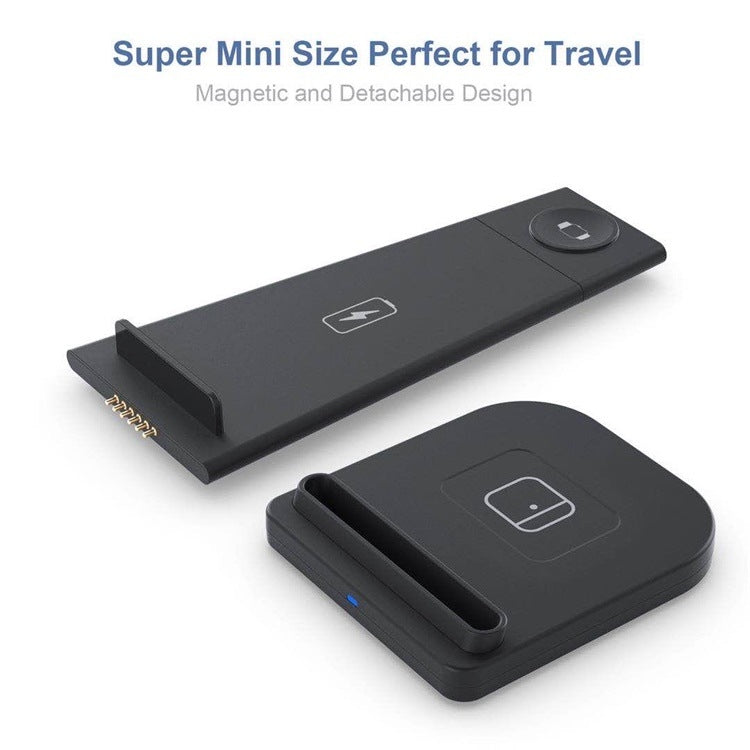 Caricabatterie wireless QGeeM 3 in 1 portatile 10W