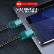 QGeeM QG-CC03 Cavo dati USB 3.1 da tipo C a tipo C, lunghezza:, 1.2m, 1.8m