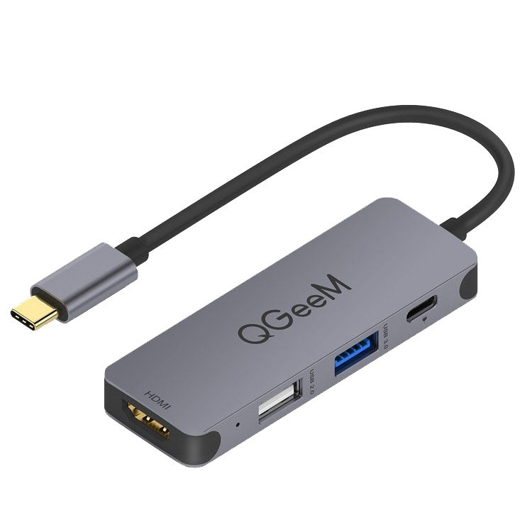 QGeeM UH04-1 Adattatore HUB di estensione USB 3.0 multifunzione di tipo C 4 in 1, 4 In 1