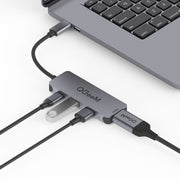 QGeeM UH04-1 Adattatore HUB di estensione USB 3.0 multifunzione di tipo C 4 in 1, 4 In 1