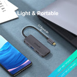 QGeeM UH04-1 Adattatore HUB di estensione USB 3.0 multifunzione di tipo C 4 in 1, 4 In 1