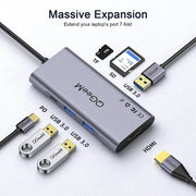 Adattatore HUB di estensione USB 3.0 TYPE-C multifunzione QGeeM 7 in 1, QG-UH07-3(7 In 1)