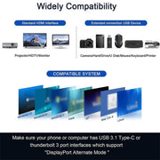 Adattatore HUB di estensione USB 3.0 TYPE-C multifunzione QGeeM 7 in 1, QG-UH07-3(7 In 1)