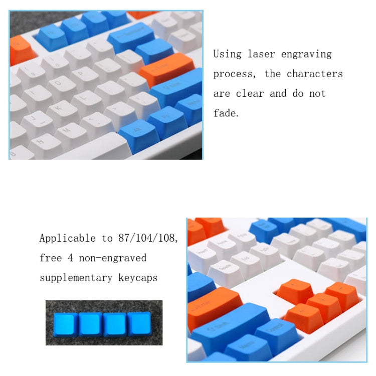 Tastiera meccanica 108 tasti PBT Keycap, Front Letter, Side Letter, No Letter