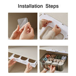 Scatola portaoggetti per calzini per biancheria intima tipo cassetto dell'armadio domestico, With Partition (Transparent Grey), Without Partition (Transparent Grey), With Partition (Transparent), Without Partition (Transparent )
