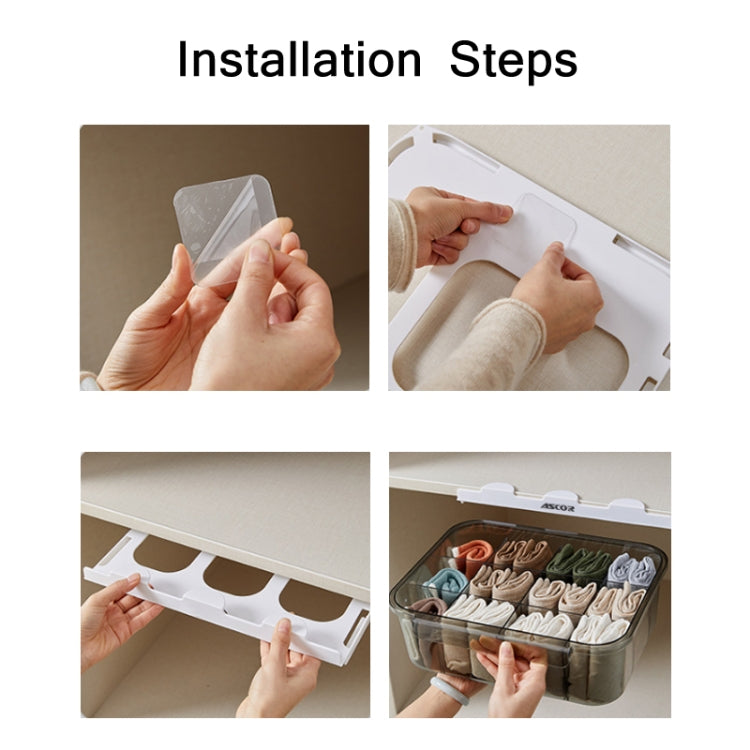 Scatola portaoggetti per calzini per biancheria intima tipo cassetto dell'armadio domestico, With Partition (Transparent Grey), Without Partition (Transparent Grey), With Partition (Transparent), Without Partition (Transparent )