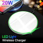 Caricabatterie wireless ultrasottile 20W con specchio metallico