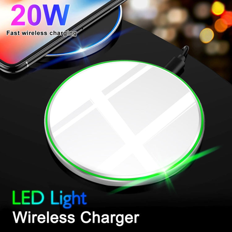 Caricabatterie wireless ultrasottile 20W con specchio metallico