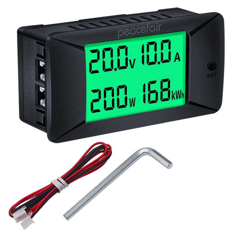 Peacefair PZEM-025 DC Tester per display digitale DC multifunzionale, 50A, 100A, 200A, 300A