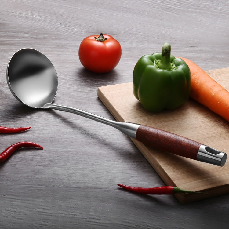 Attrezzatura da cucina per utensili da cucina con manico in legno in acciaio inossidabile 304, stile:, Fried Spatula, Soup Spoon, Slotted Spoon, Slotted Shovel, Noodle Scoop, Rice Spoon