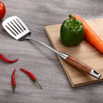 Attrezzatura da cucina per utensili da cucina con manico in legno in acciaio inossidabile 304, stile:, Fried Spatula, Soup Spoon, Slotted Spoon, Slotted Shovel, Noodle Scoop, Rice Spoon