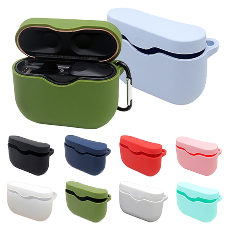 Custodia protettiva in silicone per auricolari Bluetooth da 2 pezzi con gancio per Sony WF-1000XM3, White, Pink, Mint Green, Transparent, Green, Lavender Purple