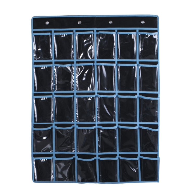 Borsa da appendere per cellulare trasparente in tessuto non tessuto a 30 griglie, Blue, Black, Pink, Beige