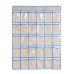 Borsa da appendere per cellulare trasparente in tessuto non tessuto a 30 griglie, Blue, Black, Pink, Beige