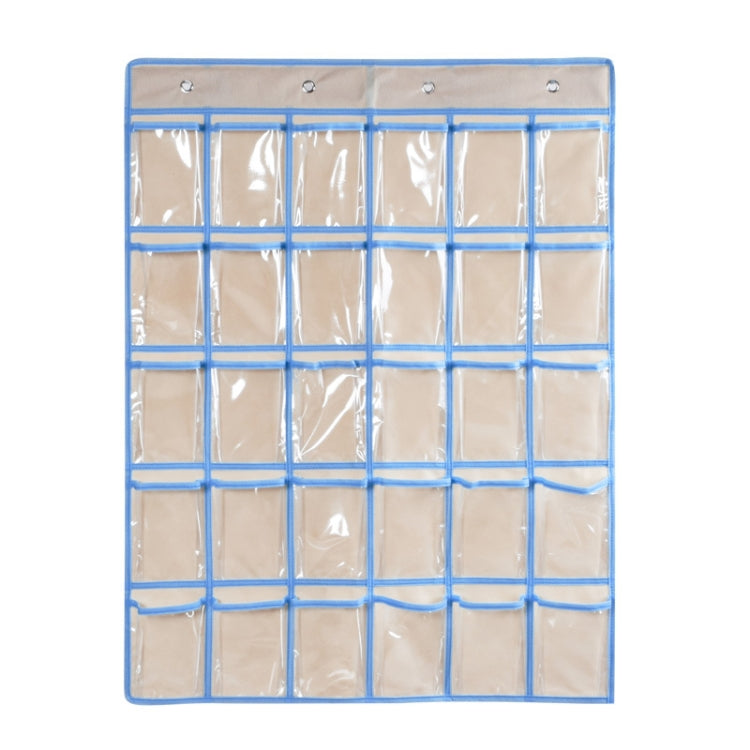 Borsa da appendere per cellulare trasparente in tessuto non tessuto a 30 griglie, Blue, Black, Pink, Beige