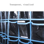 Borsa da appendere per cellulare trasparente in tessuto non tessuto a 30 griglie, Blue, Black, Pink, Beige