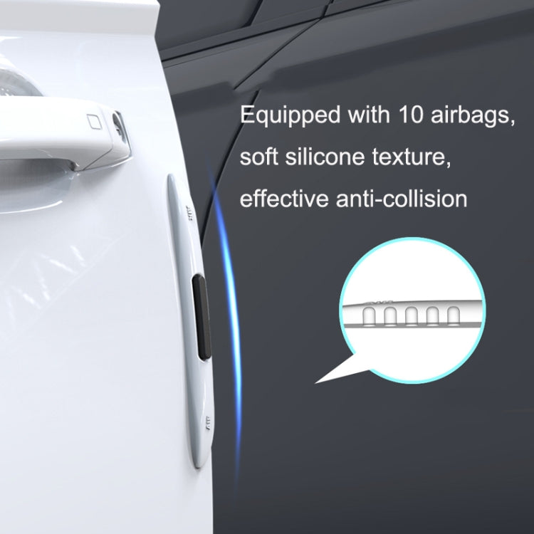 Striscia anti-collisione per airbag in silicone antistatico per portiera dell'auto da 4 pezzi, Black, White, Transparent