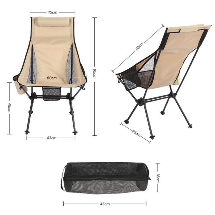 Sedia da spiaggia pieghevole portatile in lega di alluminio da campeggio all'aperto, Without Pocket (Black), With Pocket (Black), Without Pocket (Khaki), With Pocket (Khaki), Without Pocket (Blue Gray), With Pocket (Blue Gray), Without Pocket (Dark Gra...
