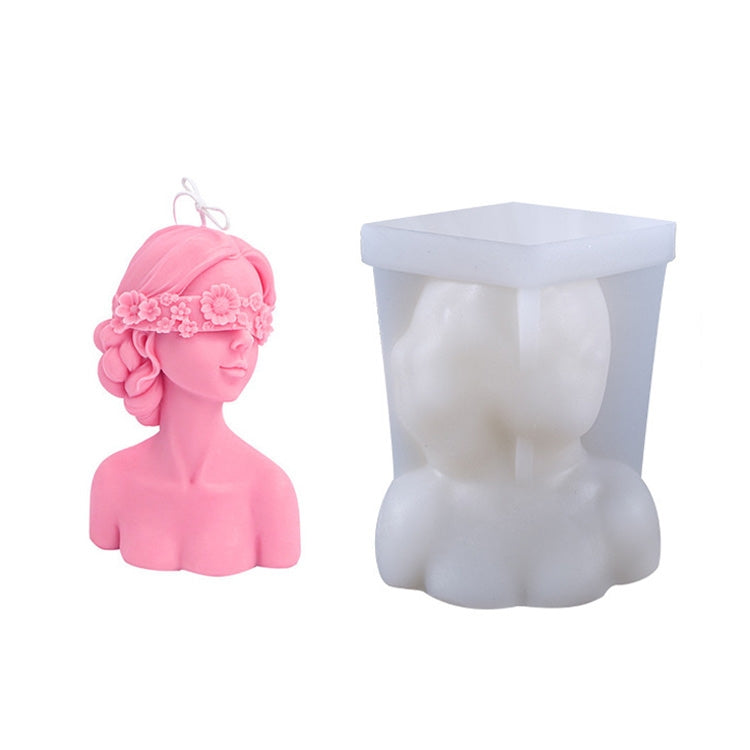Stampo in gesso per aromaterapia Rose Beauty Candle Stampo in silicone, stile:, Cover Eyes, Close Eyes