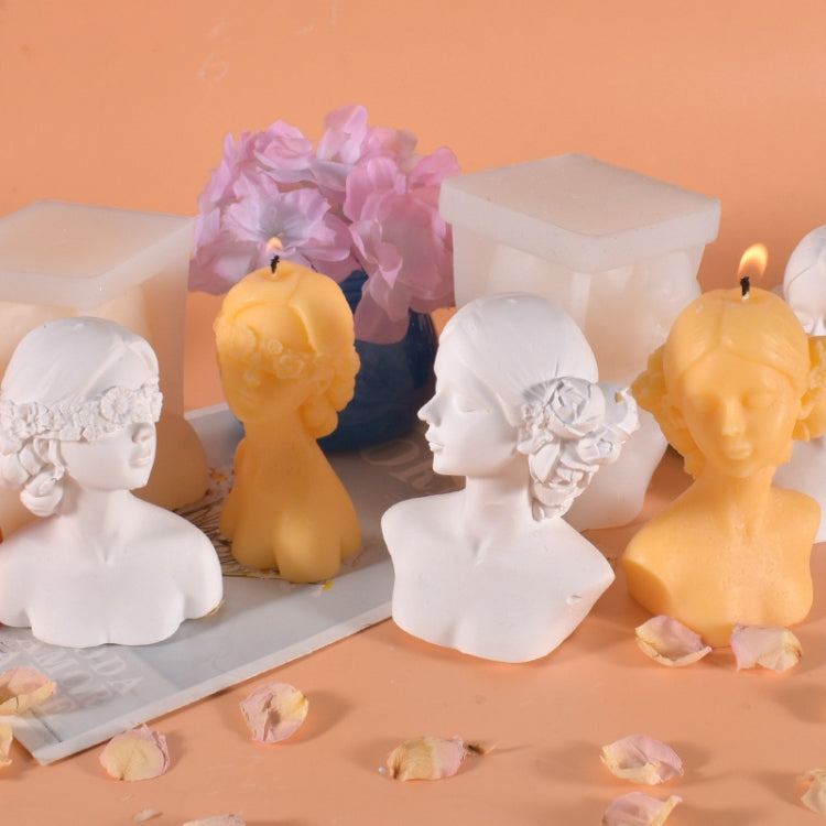 Stampo in gesso per aromaterapia Rose Beauty Candle Stampo in silicone, stile:, Cover Eyes, Close Eyes